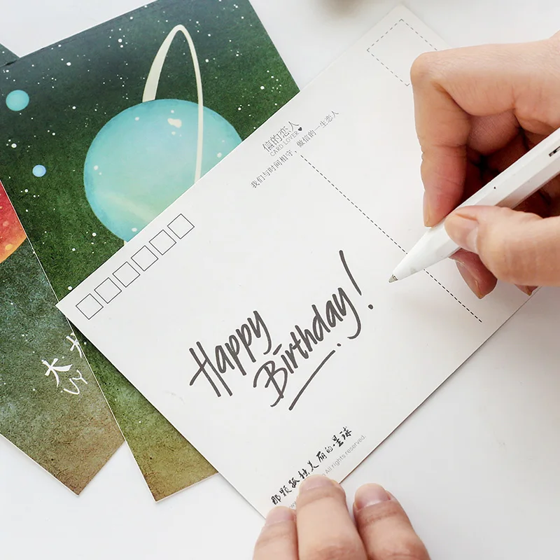 30 Pcs/Set Lonely and Beautiful Planet Postcard Bronzing Series Greeting Cards DIY Journal Decoration Stationery