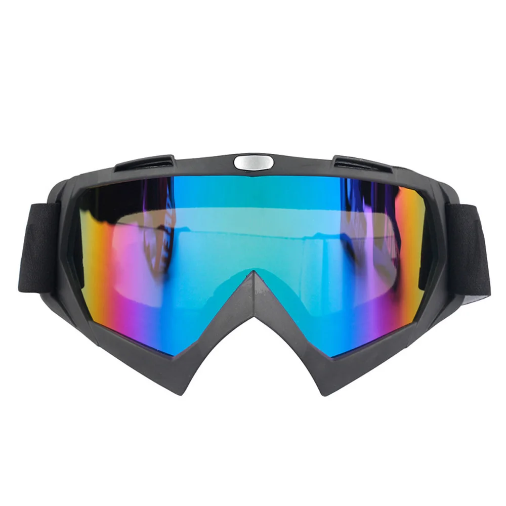 Лыжные очки с бордюром Анти-туман защита сохраняет тепло большие линзы очки снежные очки катание горный велосипед - Цвет: Black and multicolor