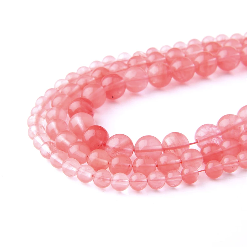 Natural Red Watermelon crystal Beads natural stone 4/6/8/10/12mm Round beads for Jewelry making Men and women bracelet necklace | Украшения