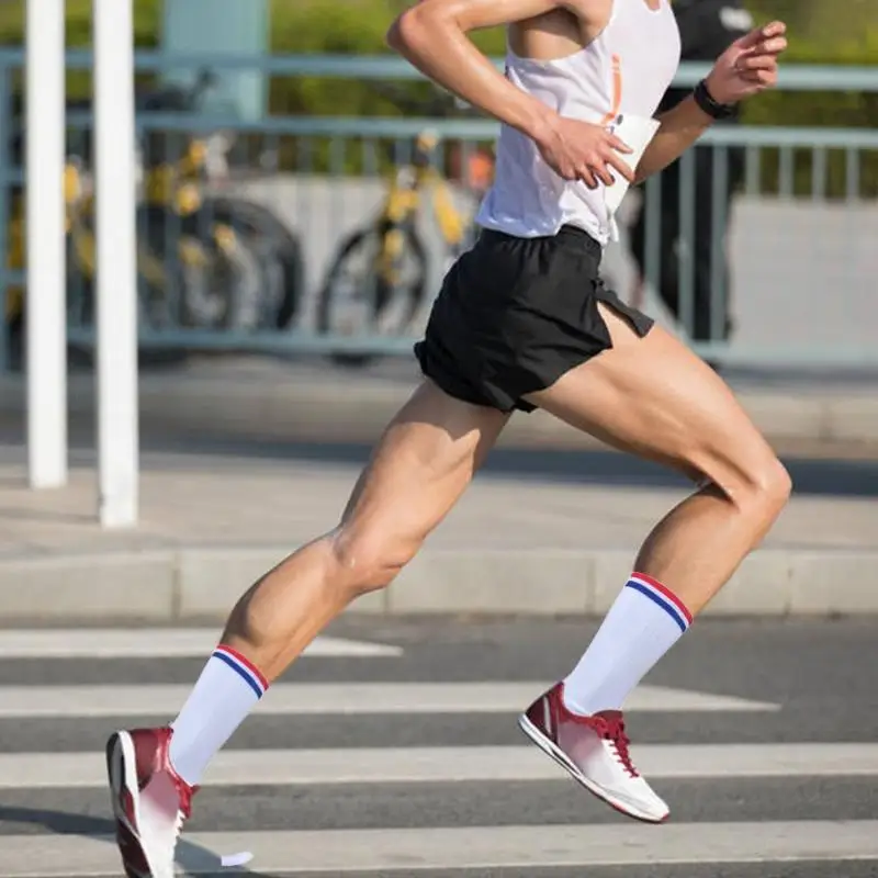 

Durable Sports Socks Classic Delicate Women Men Cycling Calf Length Anti-slip Running Basketball Splicing Socks Hiking Travel