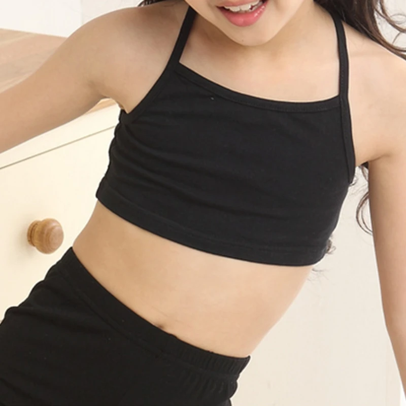 Хлопковый жилет для девочек бюстгальтер подростков детские спортивные дышащие