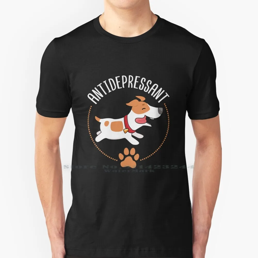 Jack Russell Terrier Dog Explorive Happy Pills T Shirt 100% Puro Cotone Jack Russell Terrier Parson Russell Terrier