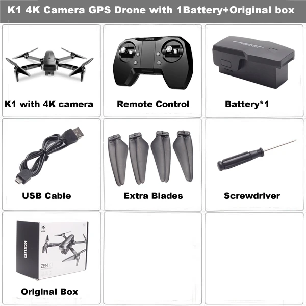 4K 1B BX Visuo ZEN K1 GPS RC Drone с 50-кратным зумом 4K Широкоугольный HD Двойная камера 5G Wi-Fi FPV Бесщеточный мотор Полет 28 минут Дрон против F11 - Цвет: 4K 1B BX