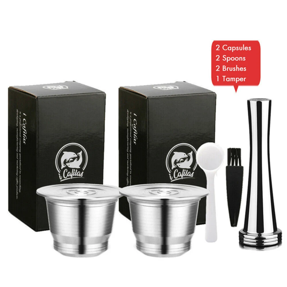 ICafilas Nespresso многоразовые фильтры многоразовые кофейные капсулы Pod из нержавеющей стали Эспрессо кофейные фильтры и трамбовки XY012