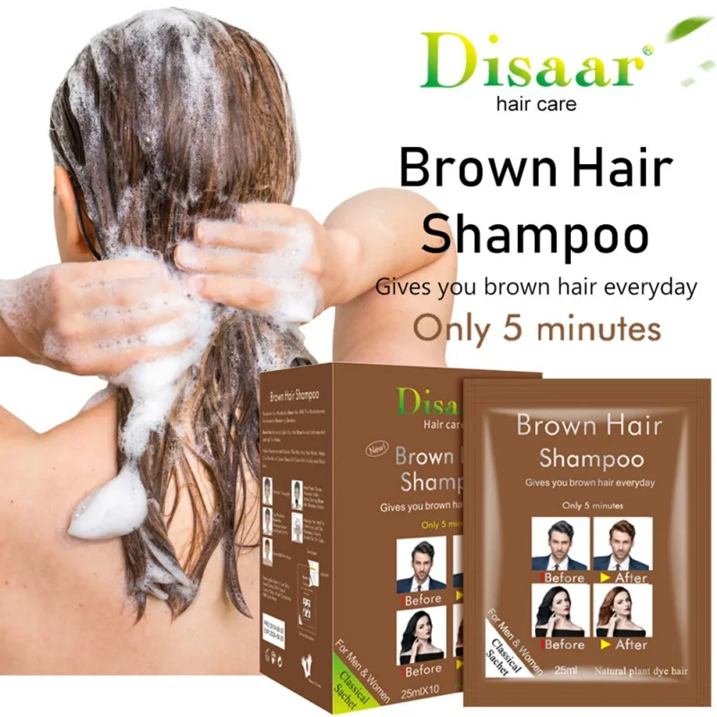 Fast Coloring Brown Hair Shampoo Easy To Clean No Stimulation Hair Dye