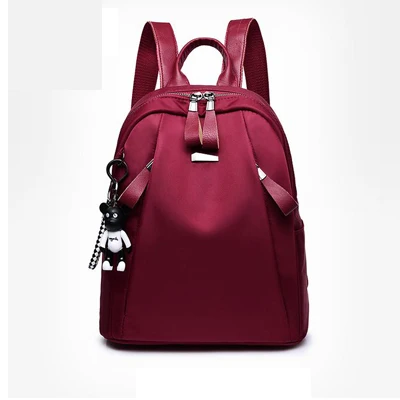 mujer New Oxford cloth waterproof student bag Travel casual backpack women outdoor mochila feminina - Цвет: wine red