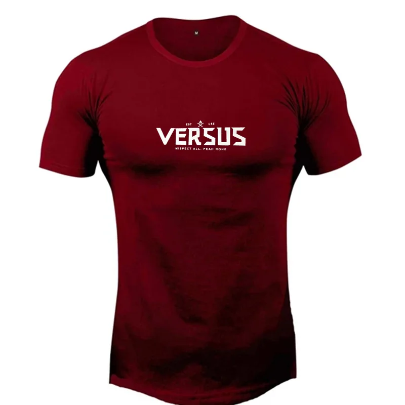 Summer New mens t shirt Fitness Bodybuilding Fashion Casual Joggers short sleeve cotton Printing Tee Tight Tops gyms clothing