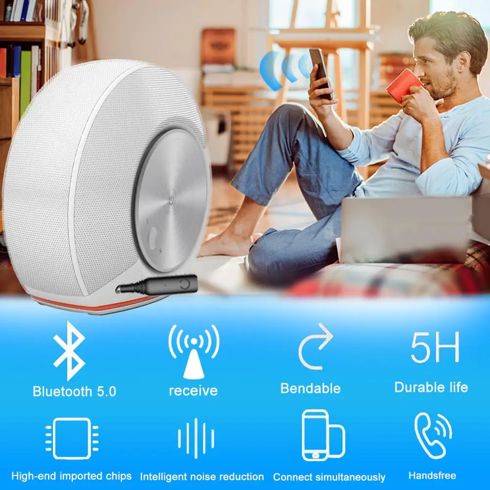 Bluetooth Receiver 3 5mm Aptx Bluetooth 5 0 Adapter For Headphone Speaker with Mic Support Handsfree Wireless Audio Receiver