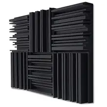 Panneaux d'Isolation Acoustique en Mousse pour KTV, Studio, Article pour Murs Insonorisés, 300x300x25 mm, 12 Pièces