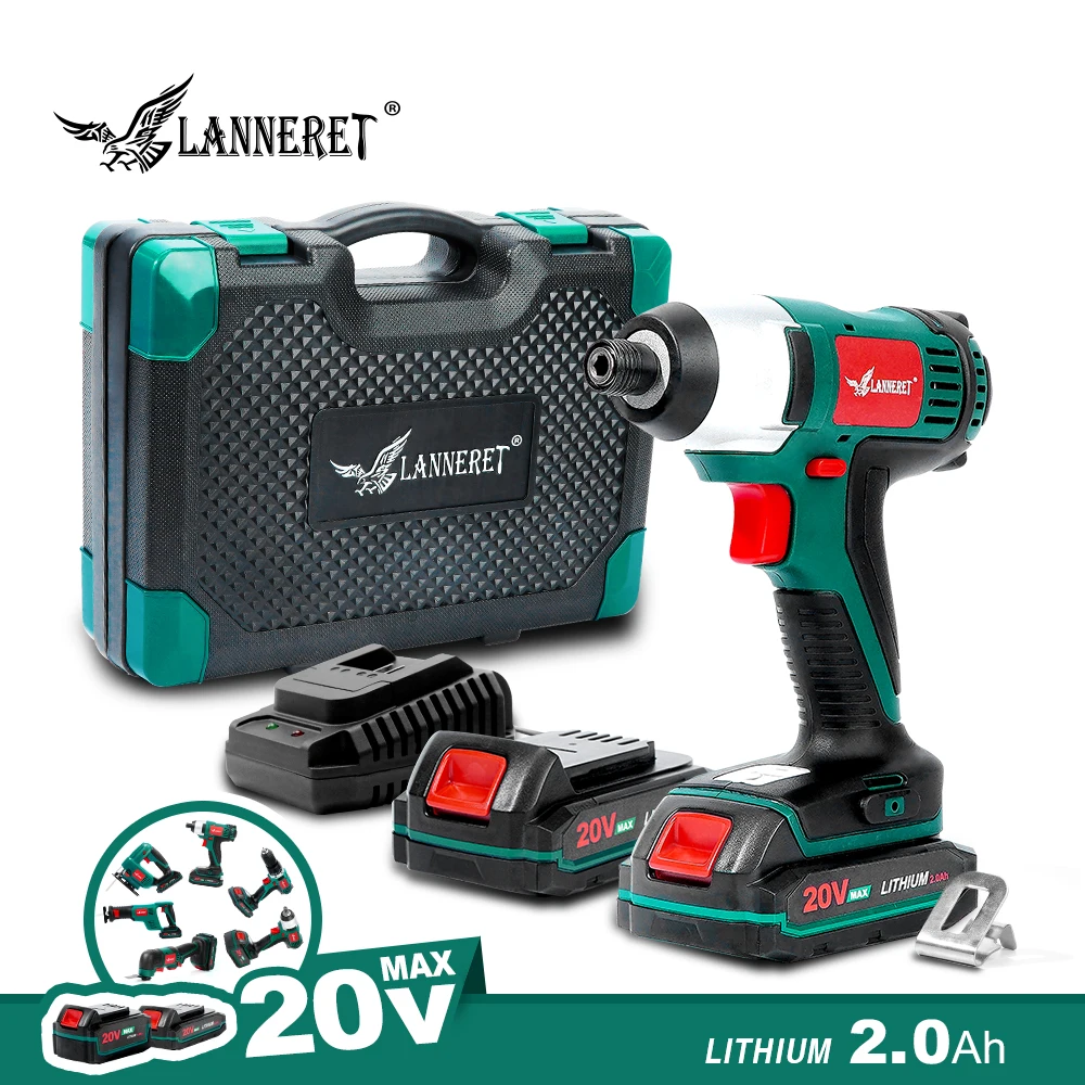 

LANNERET 20V Electric Screwdriver Cordless Screw Driver Impact Drill 150NM Variable Speed Rechargeable Drill BMC Box