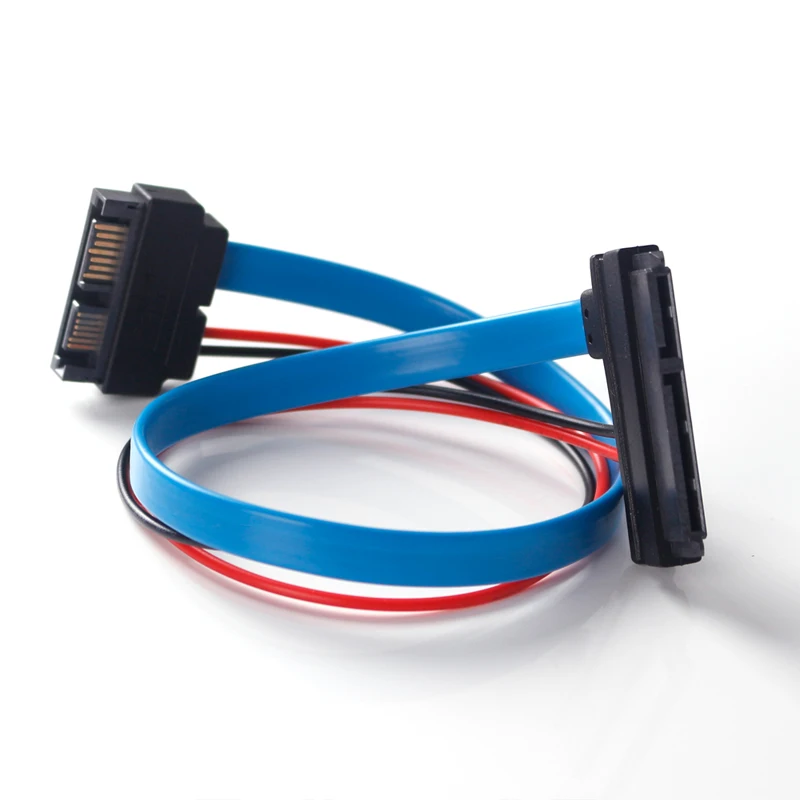 Lingable Sata Adaptador Cabo Serial Ata 22pin Mais 15 Fêmea para Slimline Sata 13pin Mais Conector Macho Conterver Cabos 30cm - Imagem 6