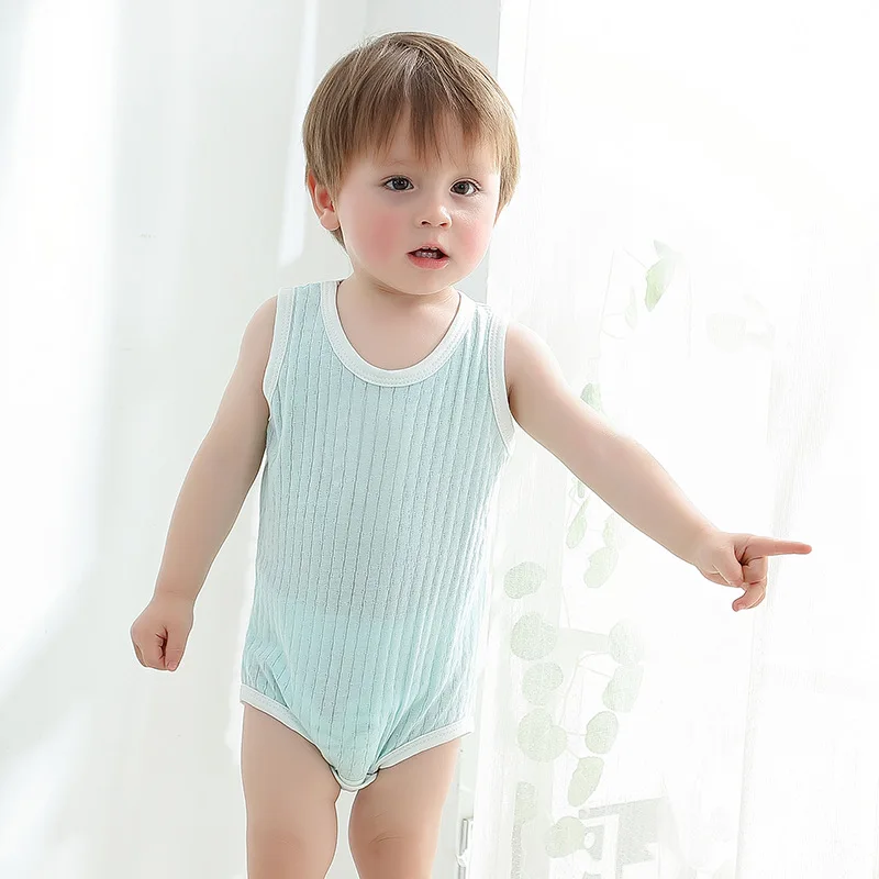 

Summer Pure Cotton New Style Baby Romper Baby Sleeveless Leotard Newborns Triangular Crawling Clothes