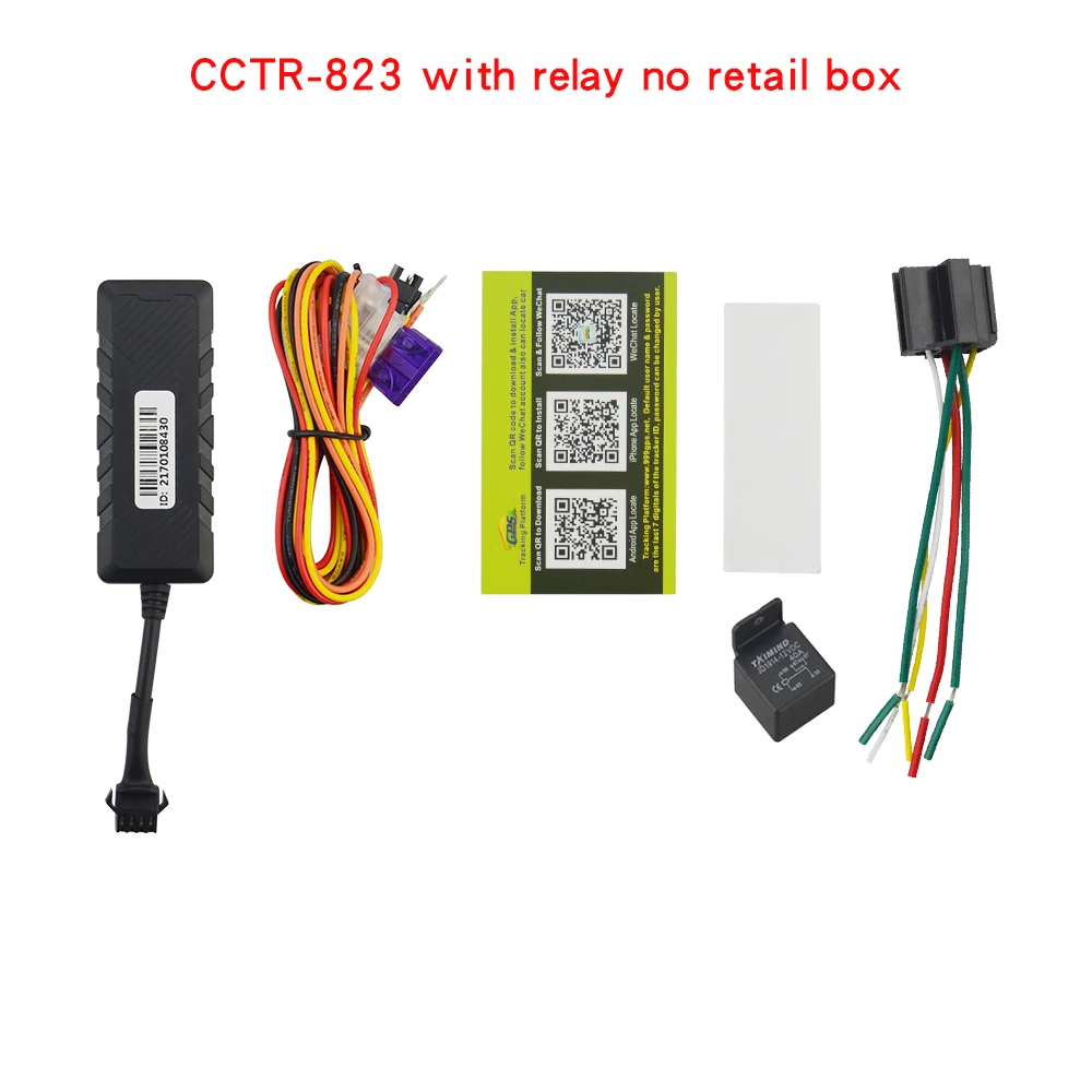 CCTR-823 маленький размер автомобиля gps отслеживающее устройство для транспортных средств gps трекер с 9-90VDC рабочее напряжение Веб/приложение Локация мотоцикла - Цвет: no box with relay