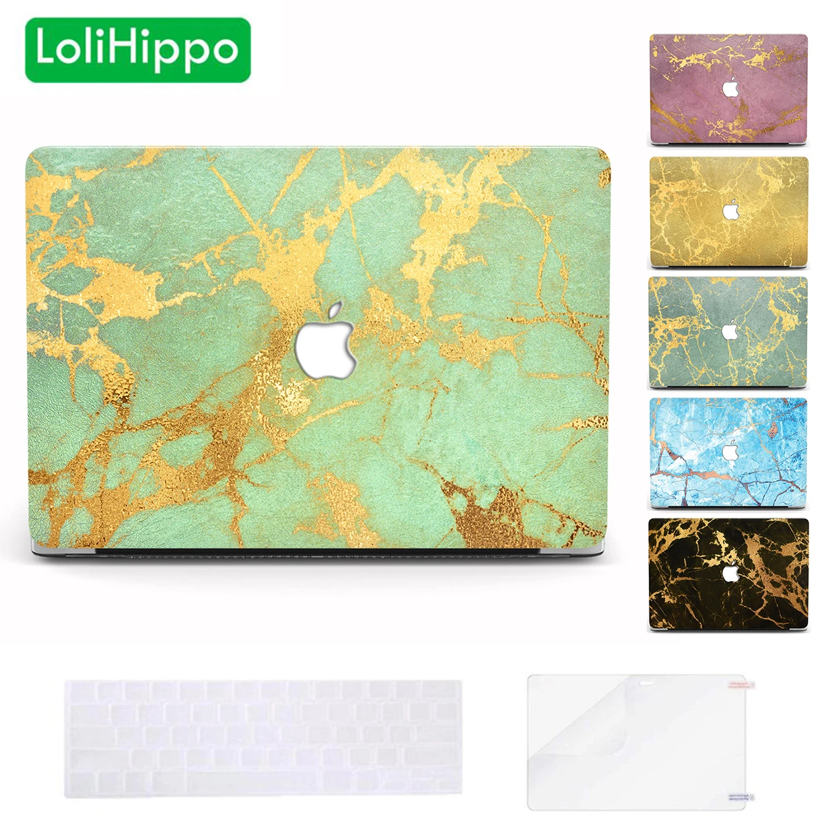 

LoliHippo Luxury Marble Laptop Hard Case for MacBook Air Pro 12 13 15 Inch Retina Touch Bar A1466 A1932 Notebook Cover A2159