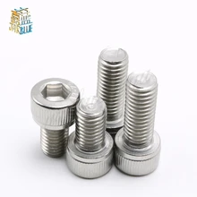 10-100pcs DIN912 M1.4 M1.6 M2 M2.5 M3 M4 M5 M6 M8 Metric Tópico Aço Inoxidável 304 Cap Cabeça Hex Soquete Parafuso Parafusos 4-50mm