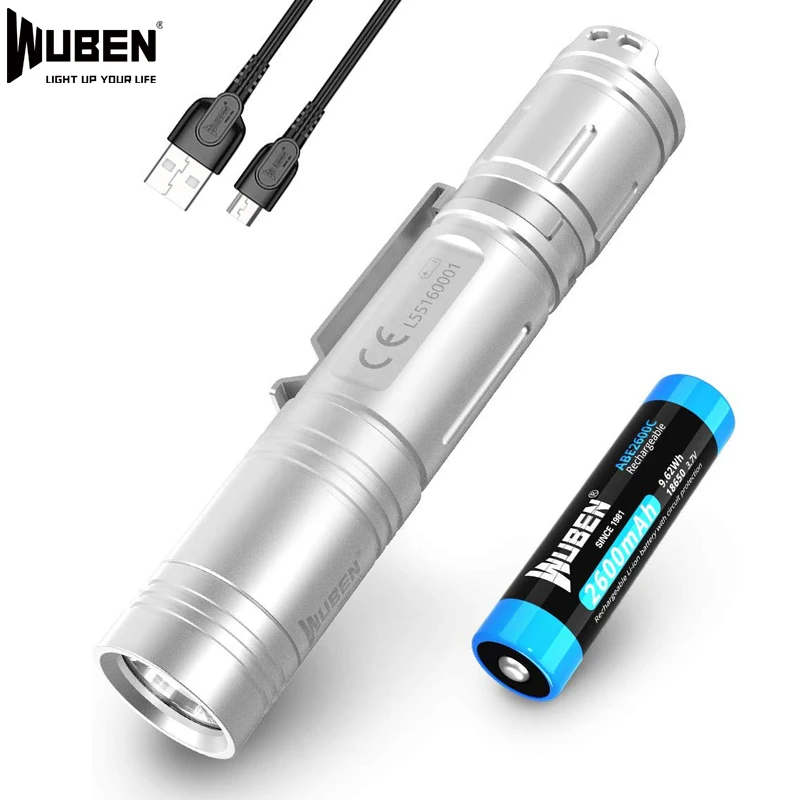 Светодиодный фонарик WUBEN L50S 1200 люмен USB перезаряжаемый аккумулятор 18650