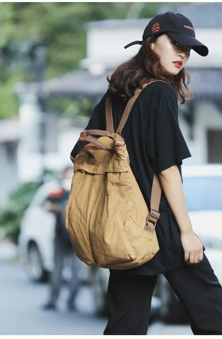 Retro Large Capacity Soft Canvas Women's Backpacks Fashion Student Schoolbag Teenager Girl Travel Backpack Sac A Dos 2021 New