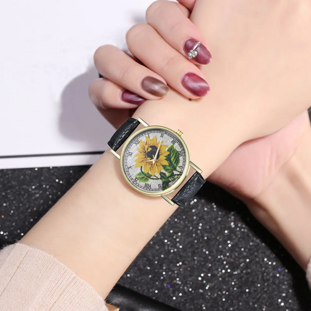 

Fashion Modern Leather Band Women's Watches Ladies Analog Quartz Round Wrist Watch Clock Gift for Female relogio feminino