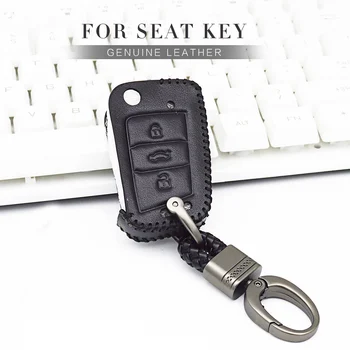 

For Seat Ibiza Leon 2 FR MK3 5F Cupra Altea Ateca Toledo Alhambra Car Key Protection Shell Key Case Cover Leather Key Ring Shell