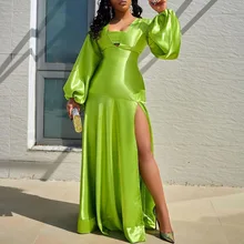 Robe trompette africaine taille haute, tenue de soirée élégante, moulante, ajourée, sirène, Sexy, longue, Maxi, été, 2021 