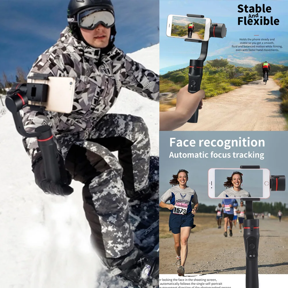 

H2 3 Axis Outdoor USB Charging Video Record Travel Smartphone Stabilizer Universal Adjustable Direction Handheld Gimbal Selfie