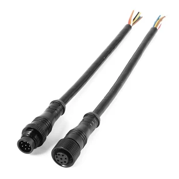 

8 Pin M/F Plug Waterproof Connector Cable Black