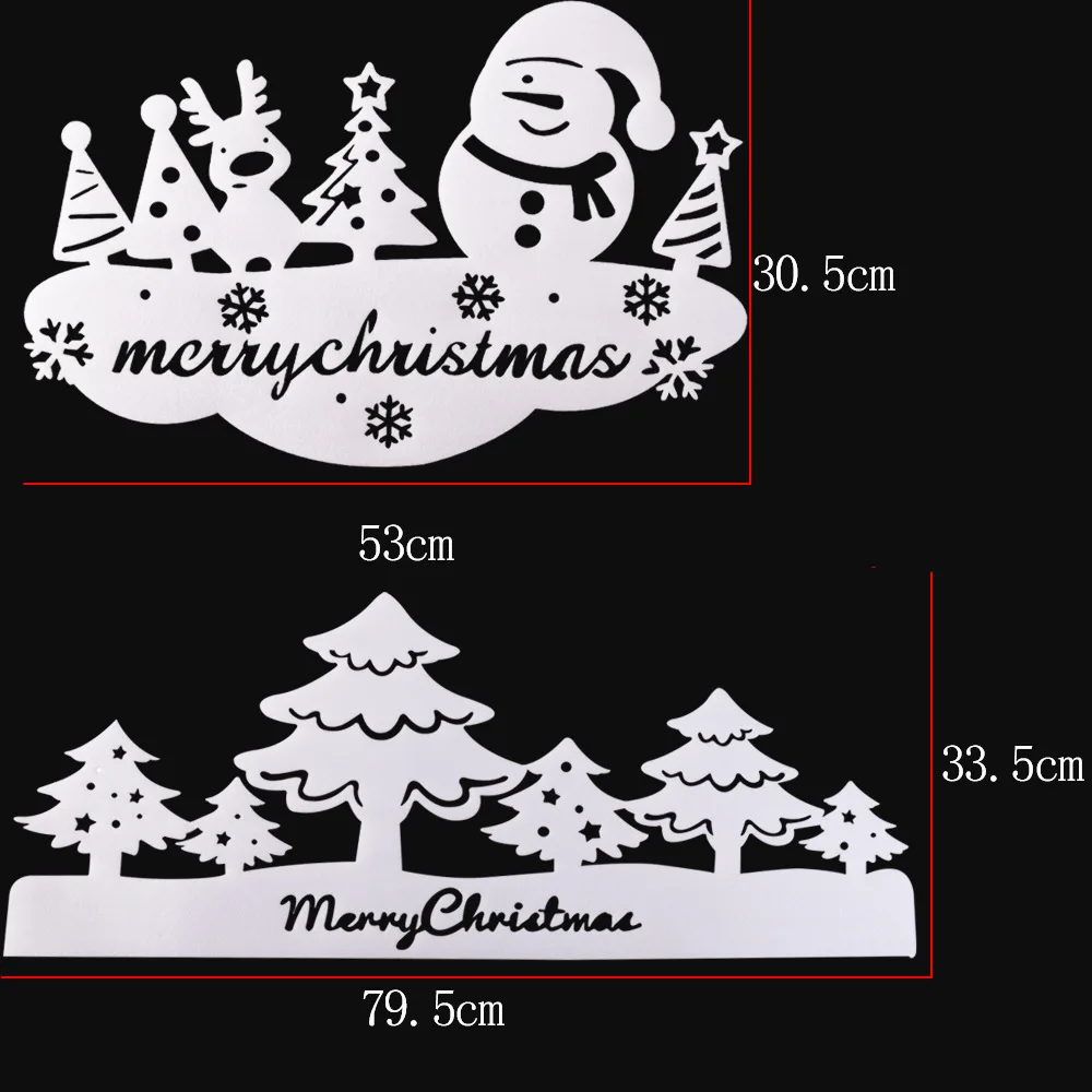 2 шт./компл. пена Рождественское украшение Санта Клаус Рождественская елка Снежинки Рождество украшения окна Стекло Стикеры зимние вечерние Декор