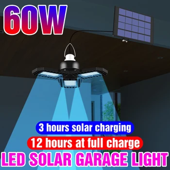 

5V Indoor Pendant Lights LED Folding Solar Garage Light LED Bulb 60W 80W Solar Light Sensor Waterproof Deformable Ceiling Lamp