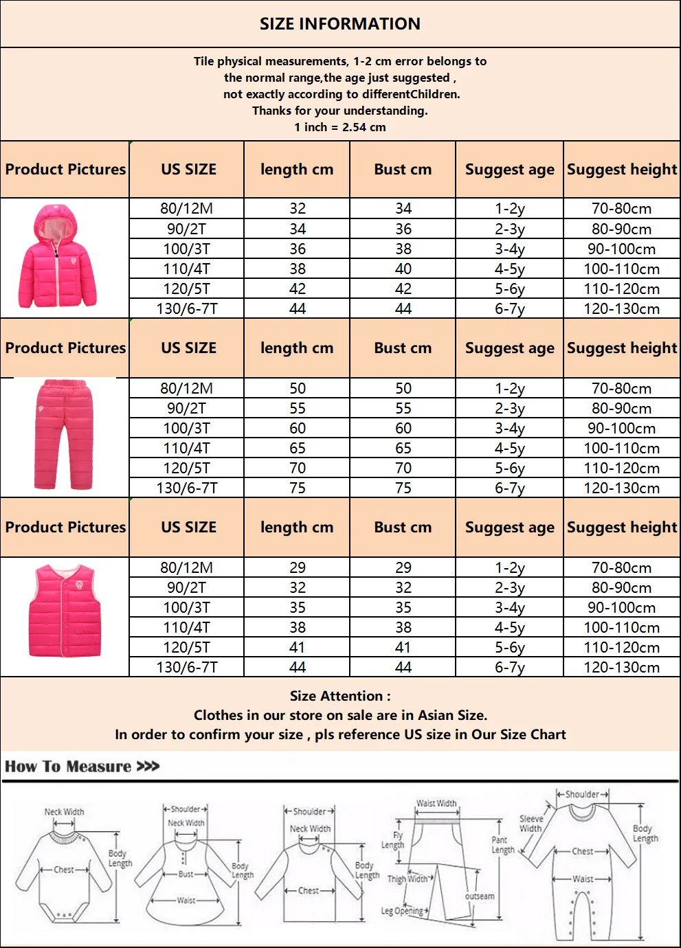New winter Ultra light children's cotton Down jacket for boys girls Thickened Baby Cotton Clothes 3pcs Suit