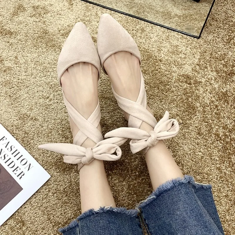 

New brand designer Women Ankle strap female bow surface non-slip Suede high heels fashion shallow mouth party Sandals J14-04