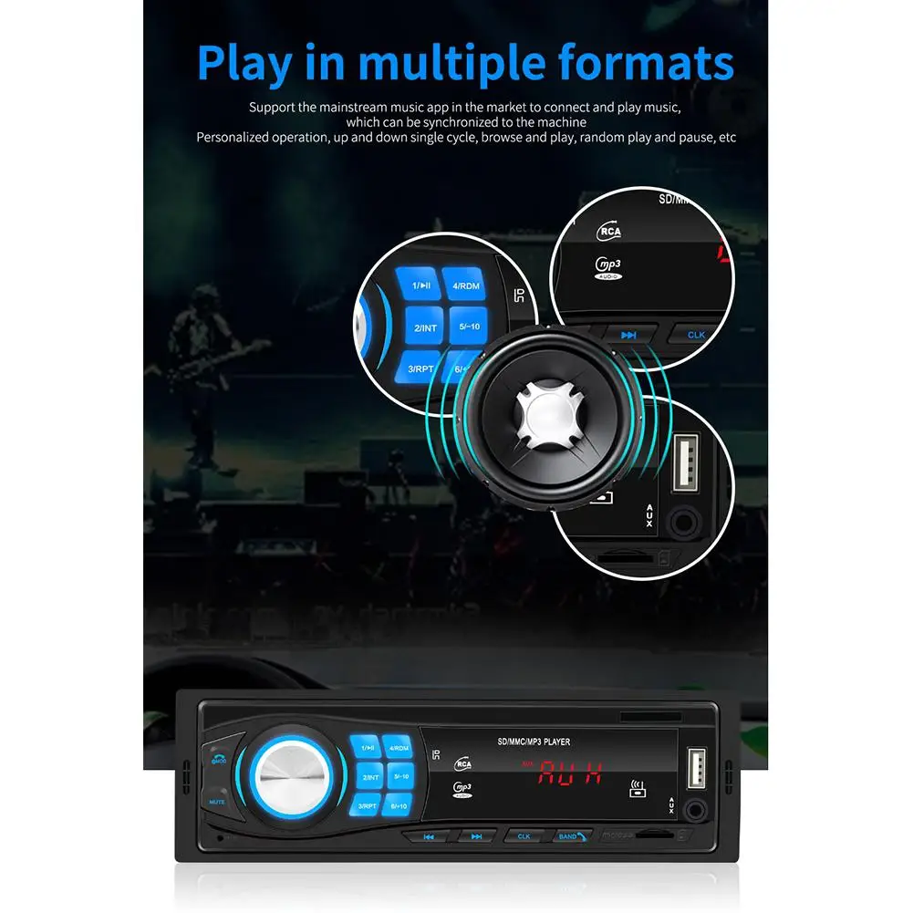 1DIN 12 в Bluetooth стерео Авто радио автомобильное радио в-тире FM Aux вход приемник SD USB MP3 MMC WMA автомобильный аудио плеер