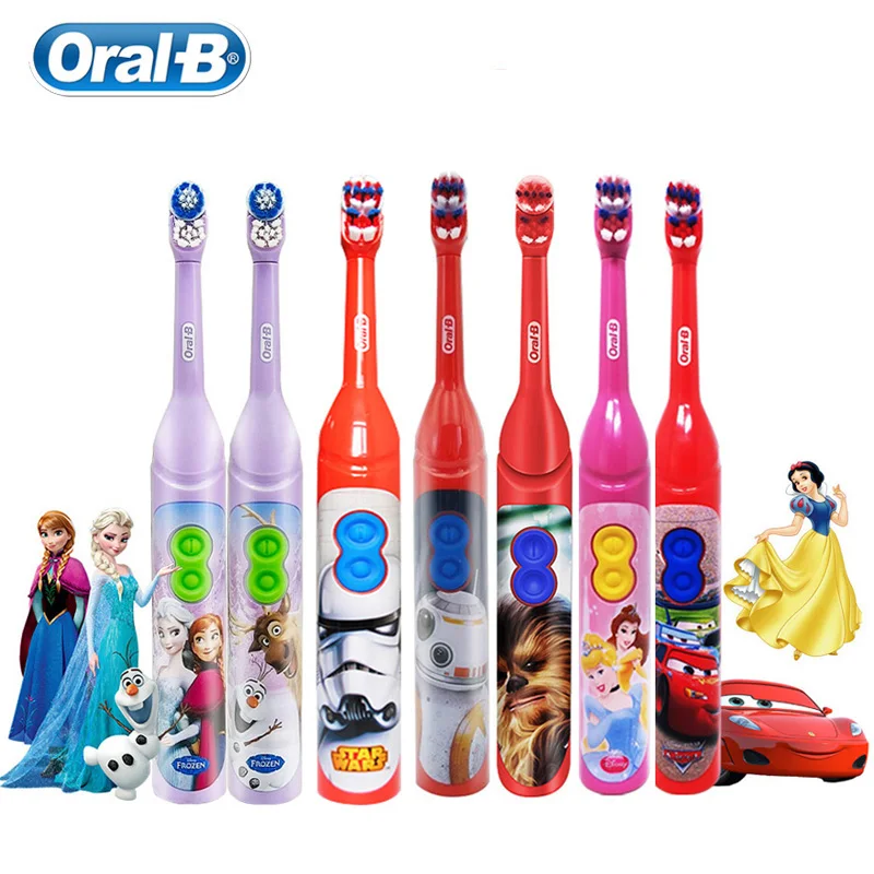 Electric Toothbrush Oral B Kid's Toothbrush Rotating Brush Head Soft Bristle Gentle Oral Clean AA Battery Power Electric Toothbrush for Child Age 3+