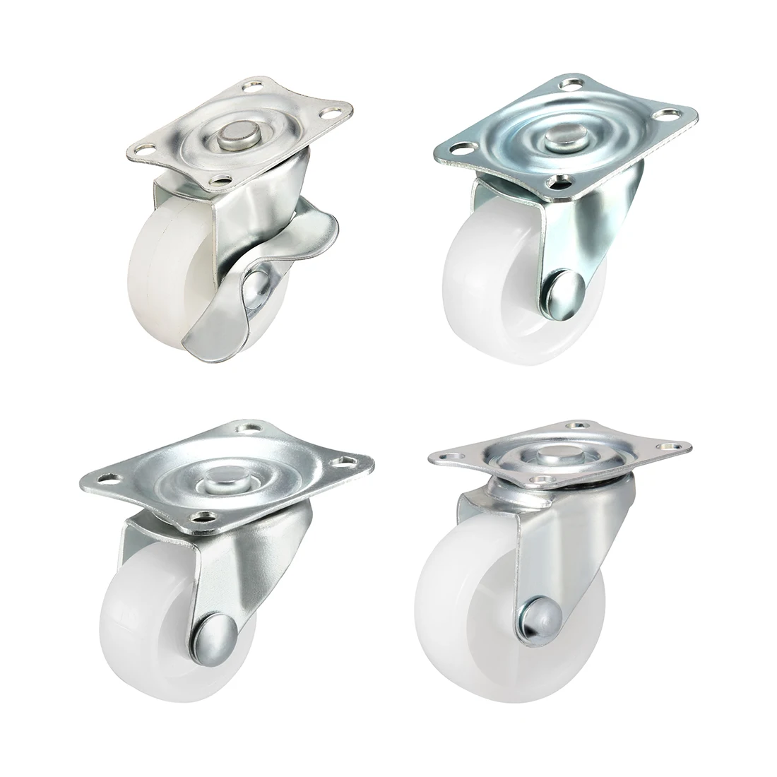 

uxcell 1/10/15pcsSwivel Caster Wheels 1/1.25/2inch PP 360 Degree Top Plate Mounted Caster Wheel 22/44lb Capacity Each White