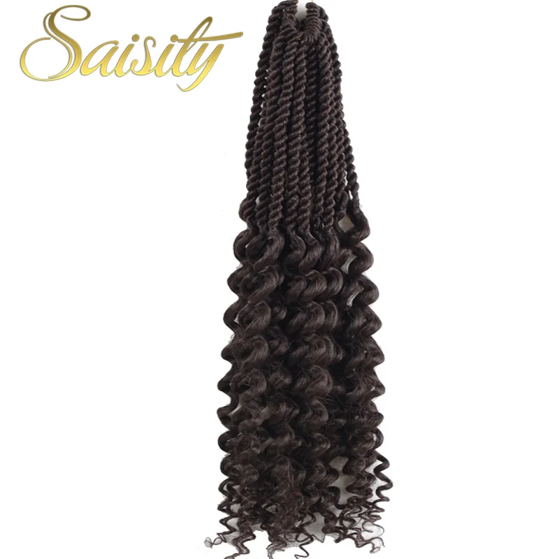 Saisity 1" омбре богиня Сенегальские накрученные волосы для наращивания крючком волосы с синтетическим мягким Dread Locs объемные крючком косы волосы - Цвет: #4