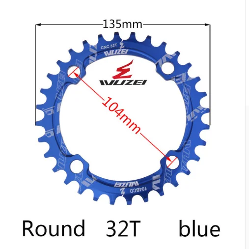 Einzigen geschwindigkeit система Breite kettenblatt 104 BCD RUNDE 32t 34t 36t 38t MTB 11 s 10 s 9 s 1*11 Kurbel Kettenblatt кольцо - Цвет: Round 32T blue