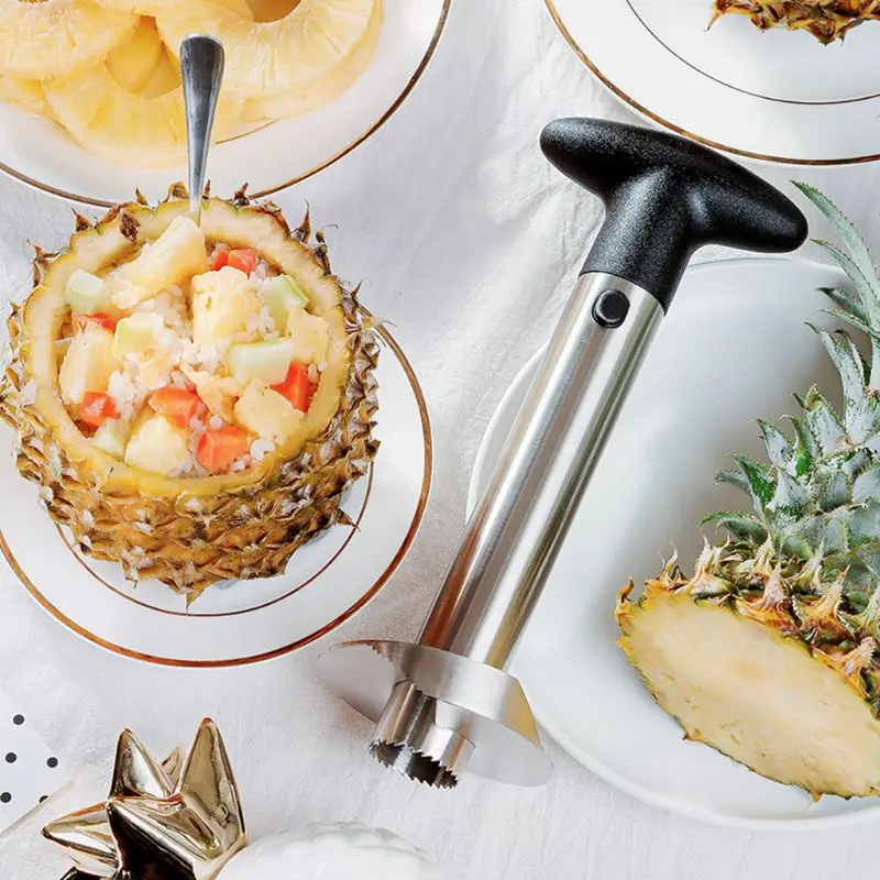 

2023 New Easy Kitchen Tool Stainless Steel Pineapple Fruit Corer Slicer Cutter Peeler New