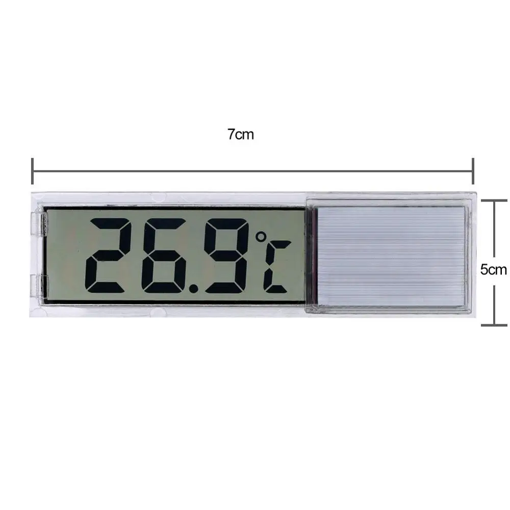 1Pcs Aquarium Fresh/Salt Fish Thermometer 3D Digital Electronic Temperature Measurement Fish Tank Temp Meter E2shopping - Color: Silver
