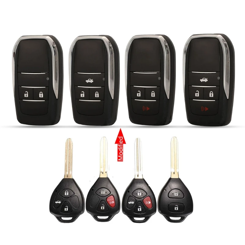

3 Buttons Modified Flip Folding Remote Blank Key Shell Key Case For To yota Corolla RAV4
