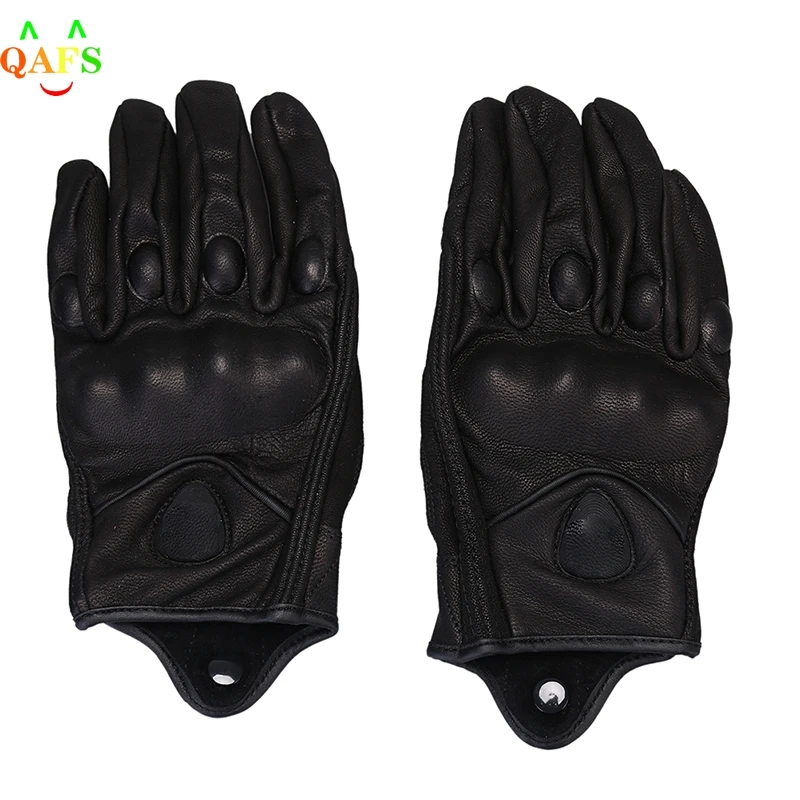 Retro Real Leather Motorcycle Gloves Moto Waterproof Gloves Motocross Gloves M-XL