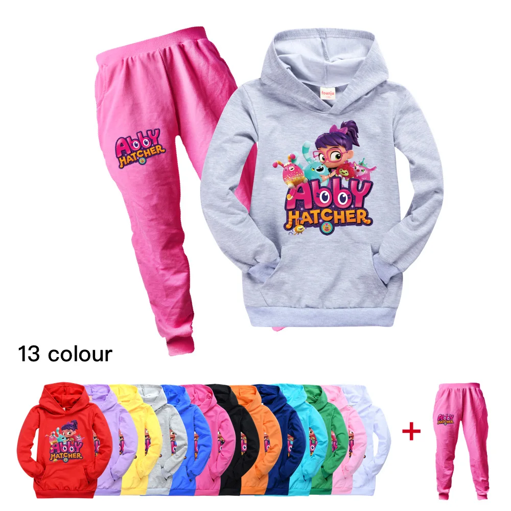 

Abby Hatcher Series U Kids Clothes Fashion Pure Cotton Sport Hooded Sweater with Pocket Pants for Teenagers Baby Boys & Girls