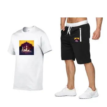 

Short-sleeved track suit 2020 new loose large size men's sports shorts