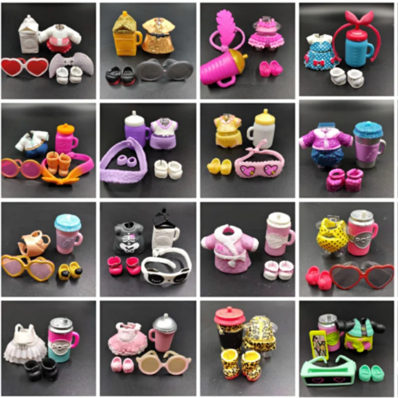 1 комплект Одежда для кукол Лол очки бутылочка аксессуары обуви распродажа