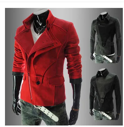 

2020 Autumn Clothing Stand Collar Joint Double Layer Large Lapel Korean-style Men Slim Fit Short Trench Coat 753