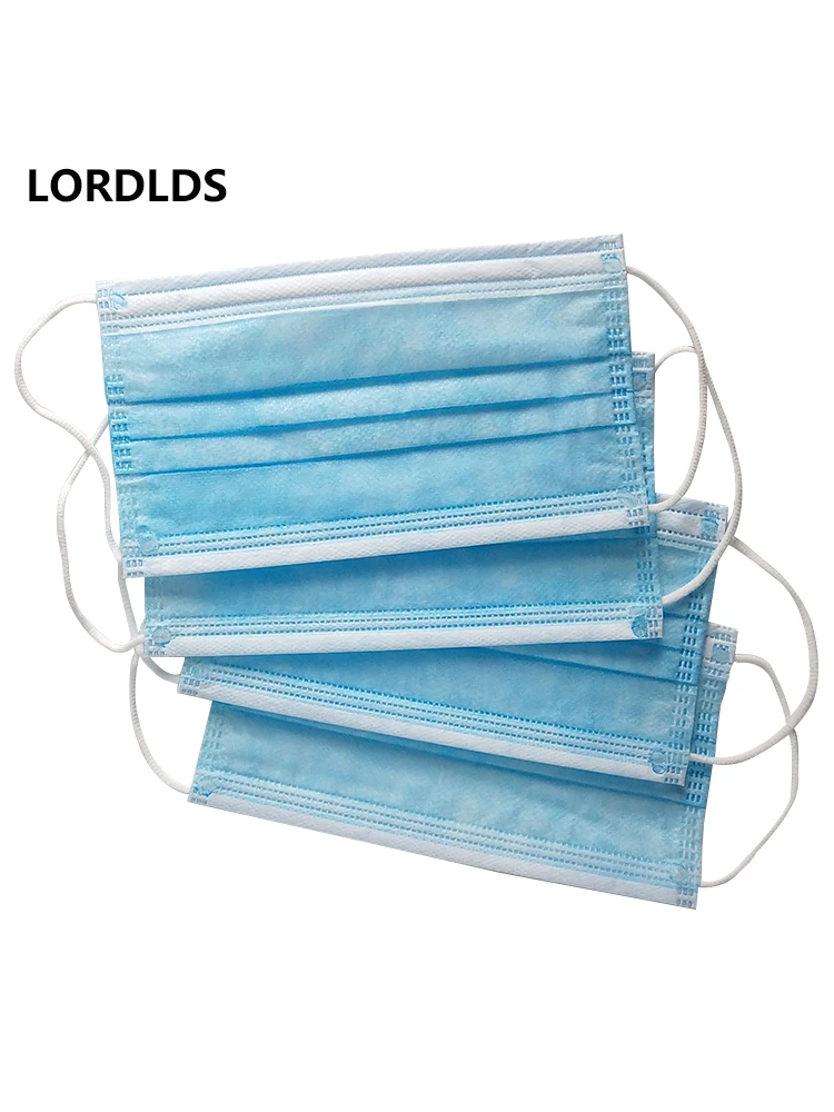 

LORDLDS 50pcs Anti Pollution Face Mask Disposable Nonwoven Mask Anti Haze Mouth-muffle Anti-dust Mouth Mask Face Muffle 3 Layers