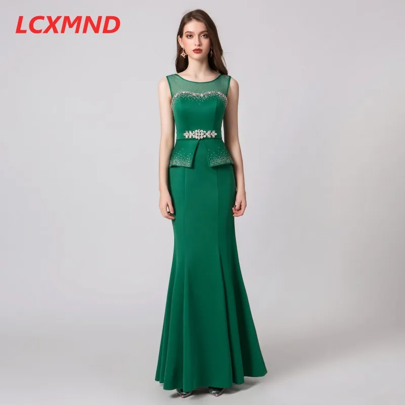 Охотник зеленый русалка платья выпускного вечера атласные Длинные Vestido de Festa для официального торжества выпускного вечера платье женское Макси платье последние
