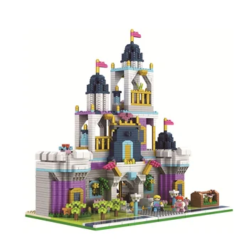

Princess Castle Mirco Building Block Pirate Ship Mini Diamond Brick Toys Figure For Girl with 2800pcs Bricks
