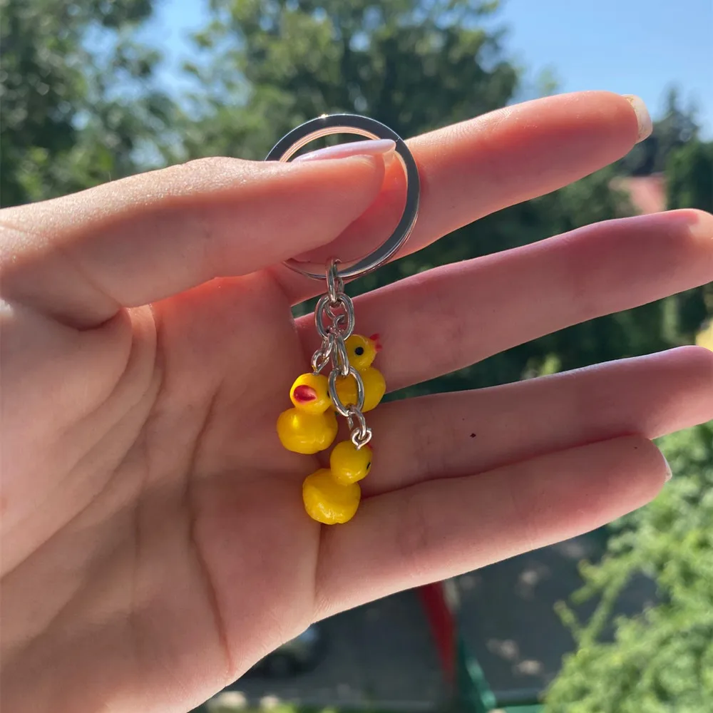 Portachiavi Kawaii Anatra Gialla Con Strass: Ciondolo Per Borsa E Accessorio Auto