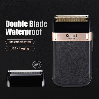 

Electric Men USB Rechargeable Shaver Twin Blade Reciprocating Cordless Razor Hair Beard Shaving Machine Barber Trimmer