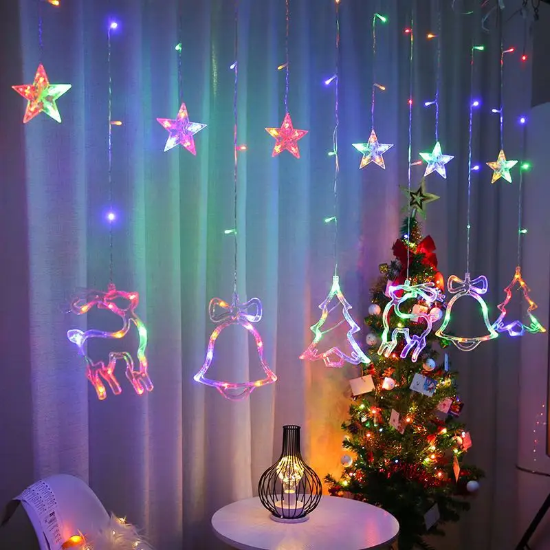 LEDgarland с рождественским оленем часы деревом звезда гирлянды светодиодные Сказка