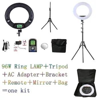 

Yidoblo Black FE-480II 5600K Dimmable Camera Ring Light 480 LED Video Light Lamp LCD RC Photographic Lighting +2M stand+ handbag